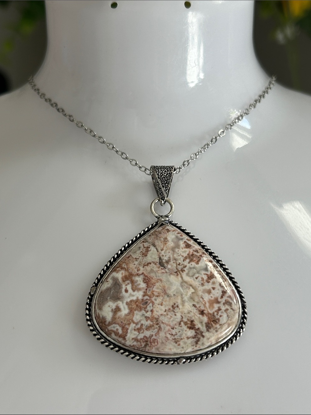 Crazy Lace Agate Gemstone Handmade Pendant Necklace